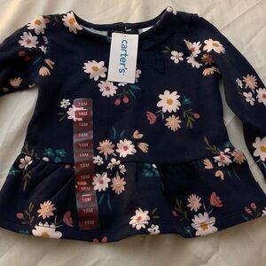Carter's Dark Blue Floral Baby Blouse